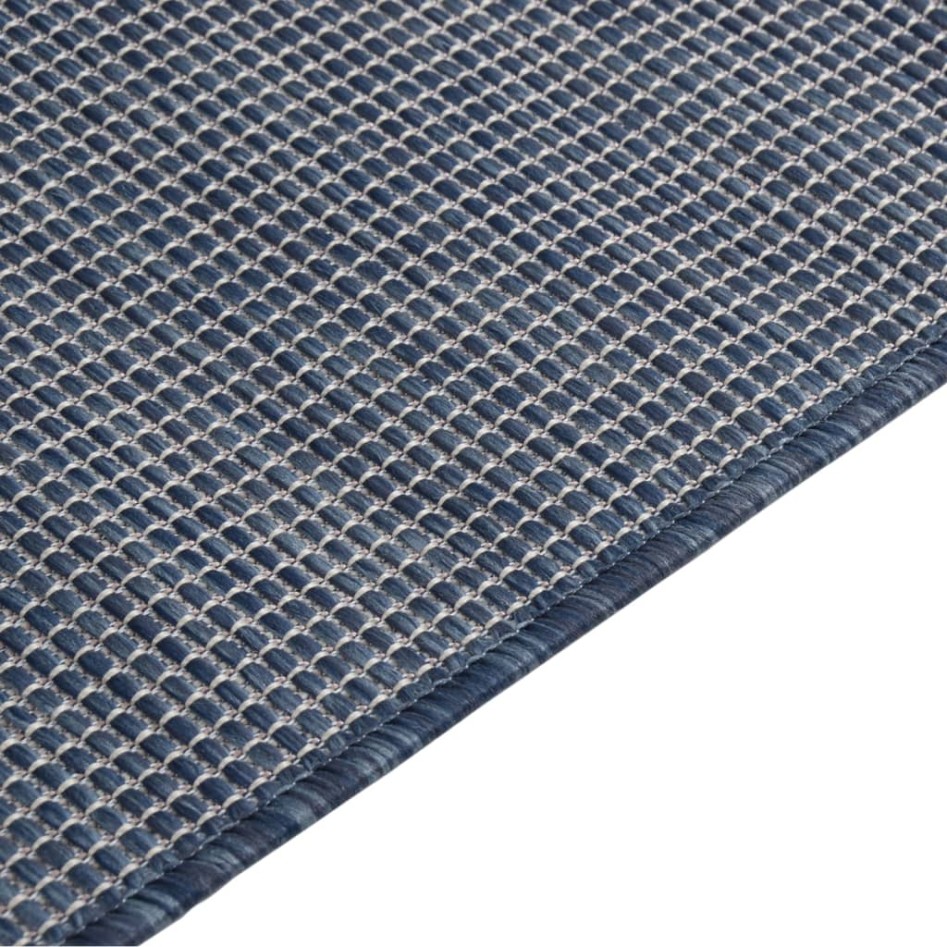 Alfombra de exterior de tejido plano azul 160x230
