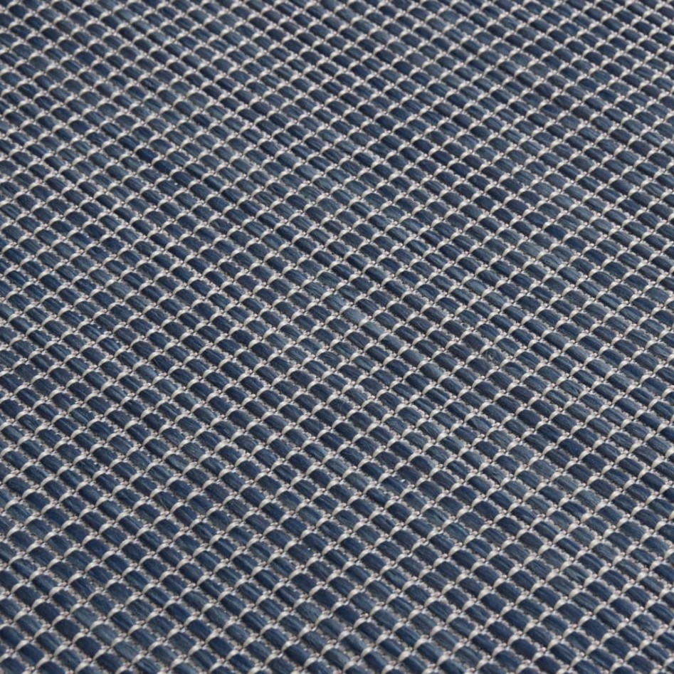 Alfombra de exterior de tejido plano azul 160x230