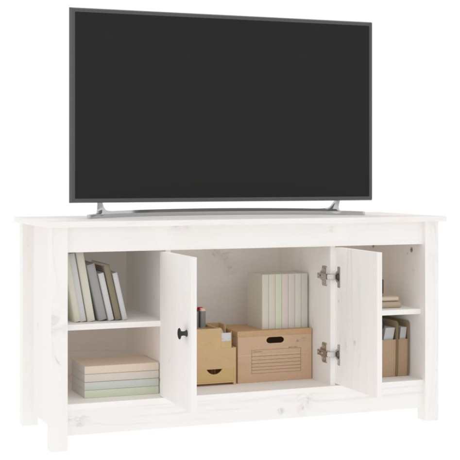 Mueble para TV de madera maciza de pino blanco 103x36,5x52