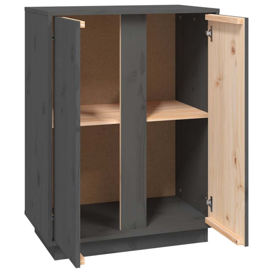 Aparador de madera maciza de pino gris 60x35x80