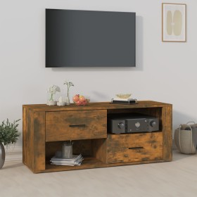 Mueble para TV madera contrachapada roble ahumado 100x35x40