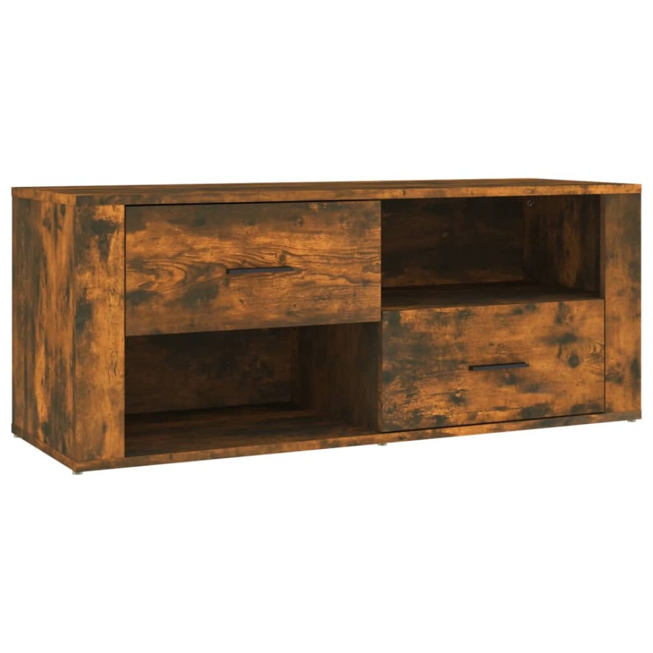 Mueble para TV madera contrachapada roble ahumado 100x35x40