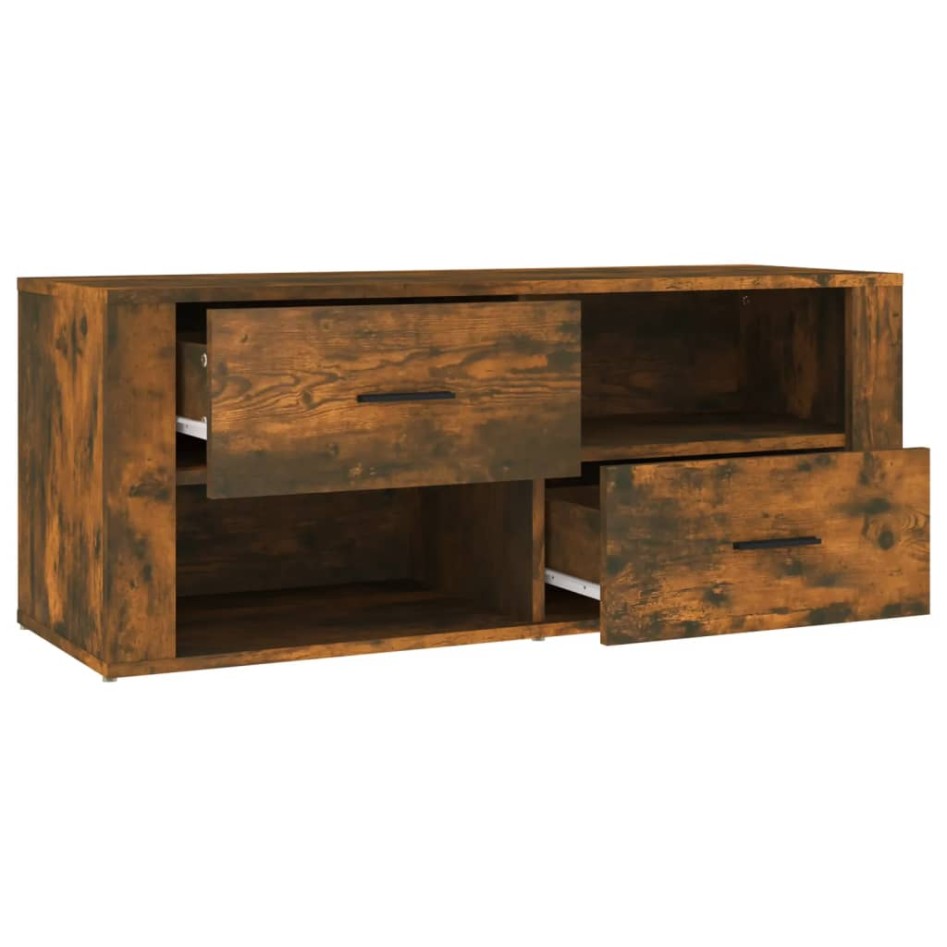 Mueble para TV madera contrachapada roble ahumado 100x35x40