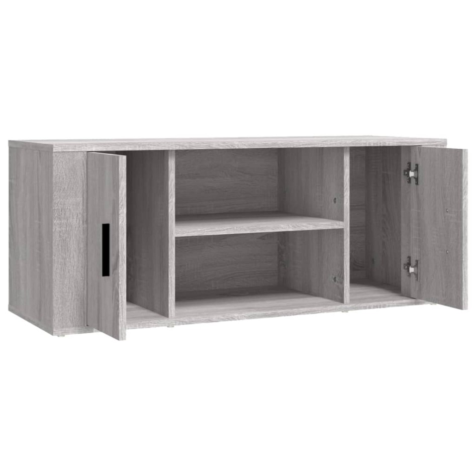 Mueble de TV madera contrachapada gris Sonoma 100x35x40