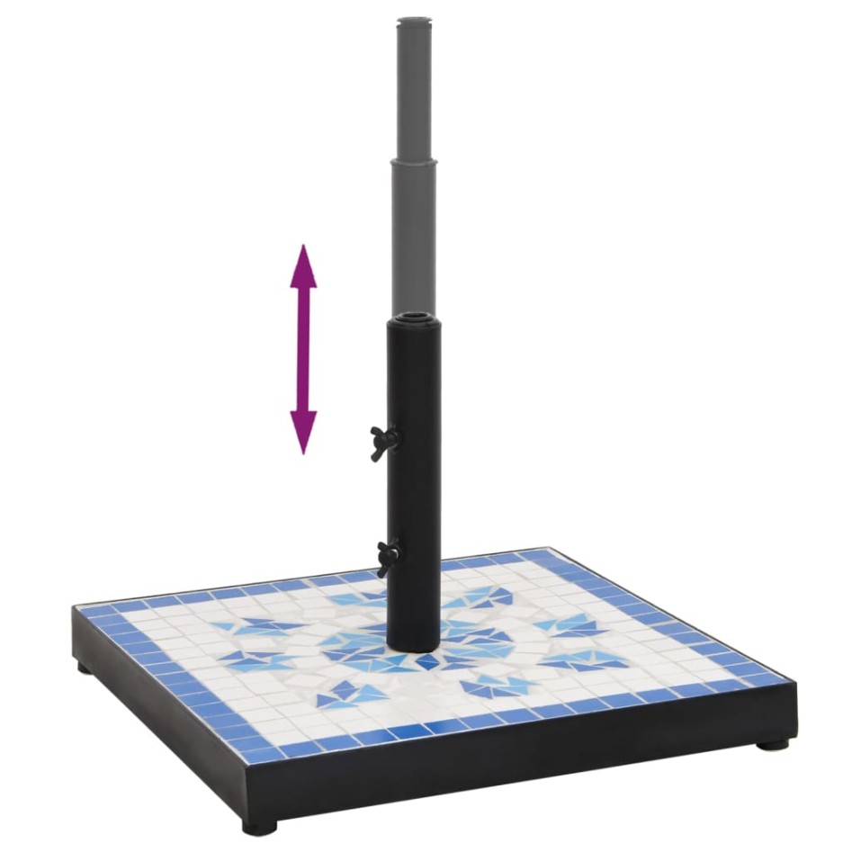 Base de sombrilla cuadrada azul y blanco 12