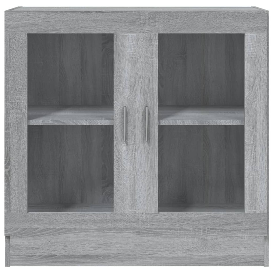 Vitrina de madera contrachapada gris sonoma 82,5x30,5x80