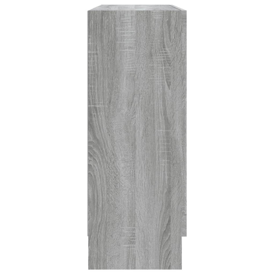 Vitrina de madera contrachapada gris sonoma 82,5x30,5x80
