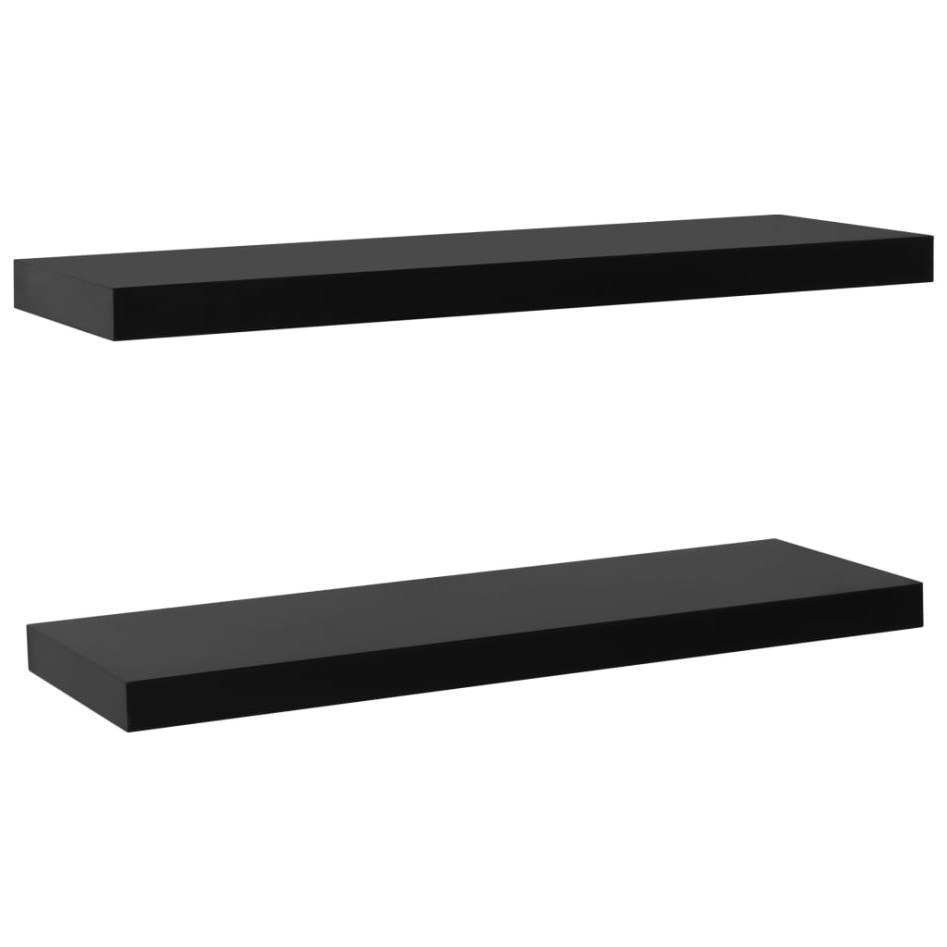Estantes flotantes de pared 2 unidades negro 100x20x3,8