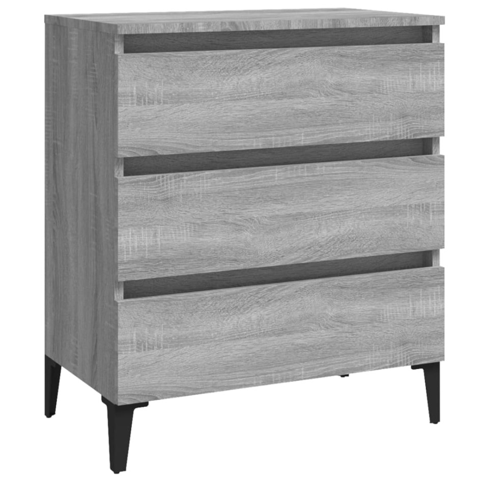 Aparador de madera contrachapada gris Sonoma 60x35x69