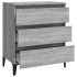 Aparador de madera contrachapada gris Sonoma 60x35x69
