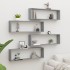 Estante cubo pared 4 uds contrachapada gris Sonoma 100x15x30