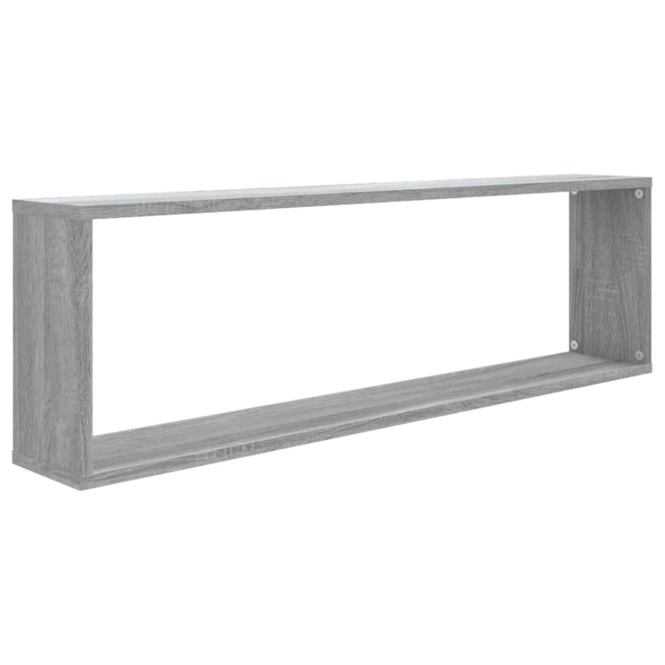 Estante cubo pared 4 uds contrachapada gris Sonoma 100x15x30