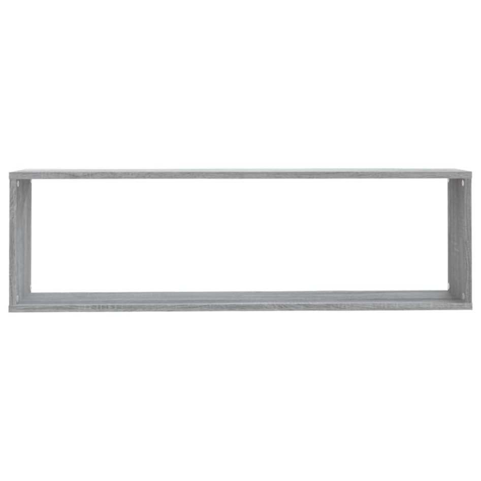 Estante cubo pared 4 uds contrachapada gris Sonoma 100x15x30