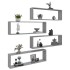 Estante cubo pared 4 uds contrachapada gris Sonoma 100x15x30