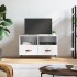 Mueble de TV madera contrachapada blanco brillo 80x36x50