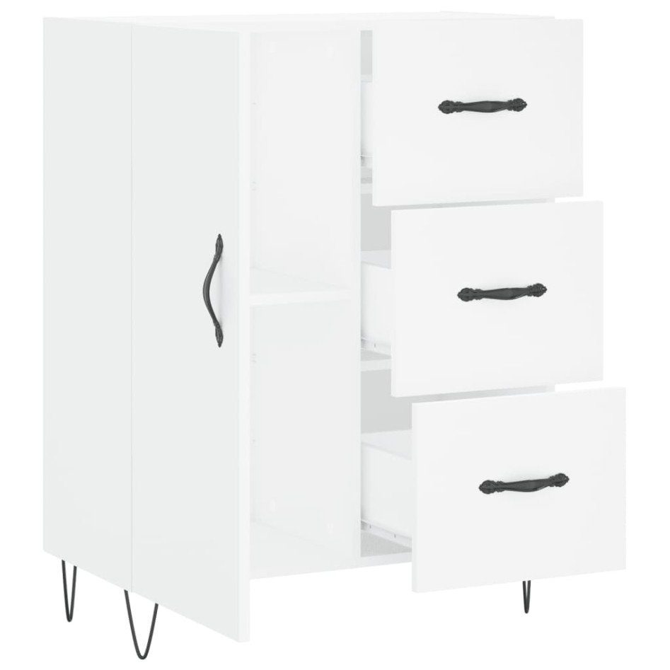 Aparador de madera de ingeniería blanco 69,5x34x90