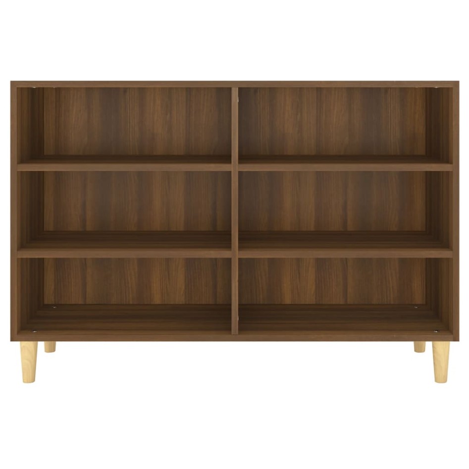 Aparador de madera de ingeniería marrón roble 103,5x35x70