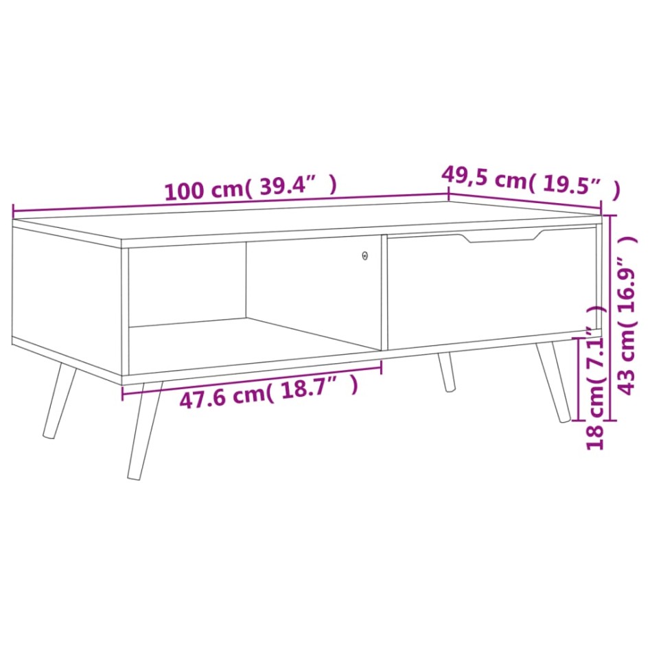 Mueble de TV madera de ingeniería gris 100x49,5x43