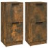 Aparadores 2 uds madera contrachapada roble ahumado 30x30x70