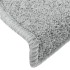 Alfombras de peldaños de escalera 15 uds gris claro 65x24x4