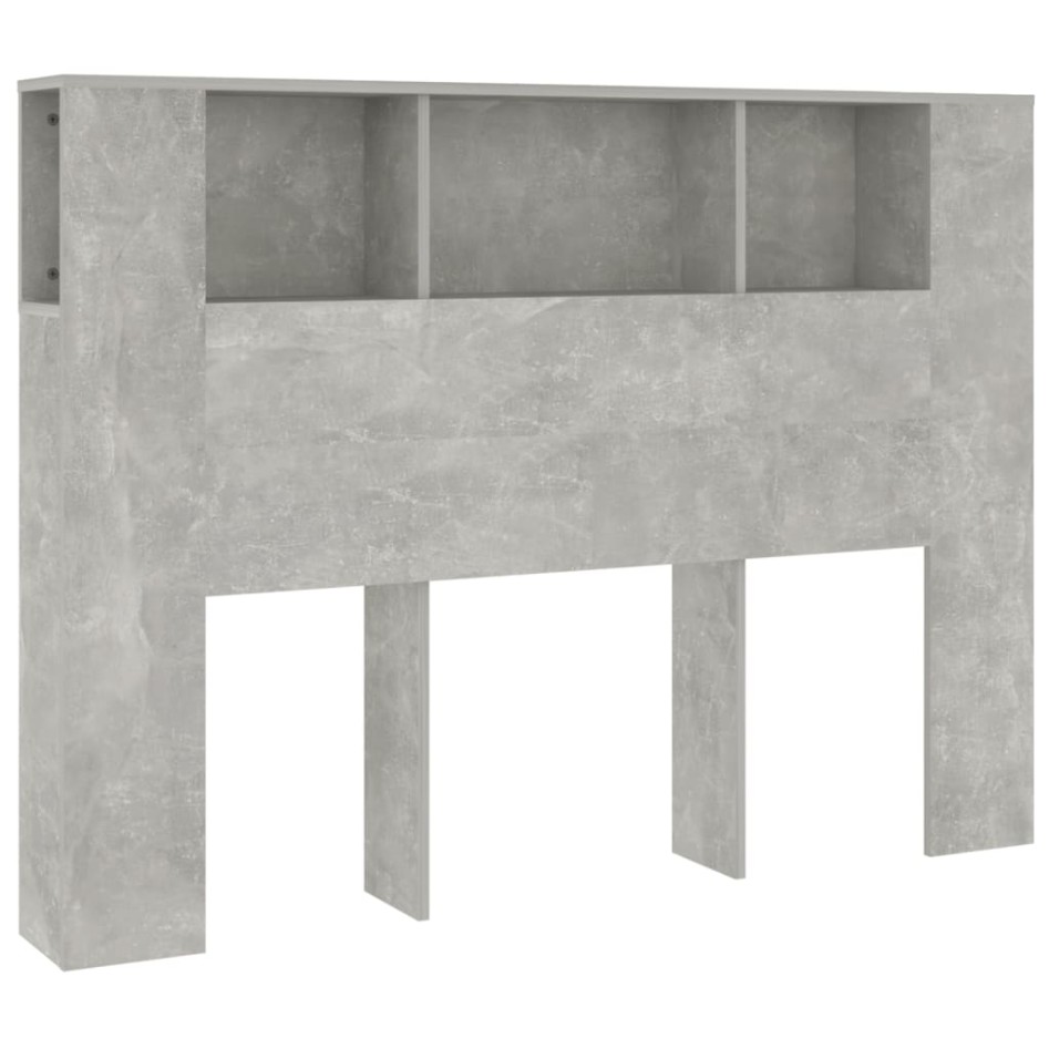 Mueble cabecero gris hormigón 140x18,5x104,5