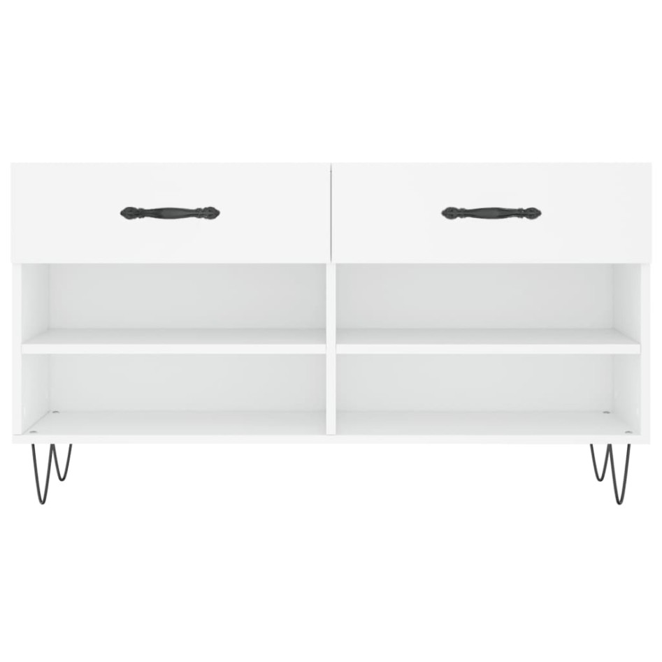 Banco zapatero madera de ingeniería blanco 102x35x55