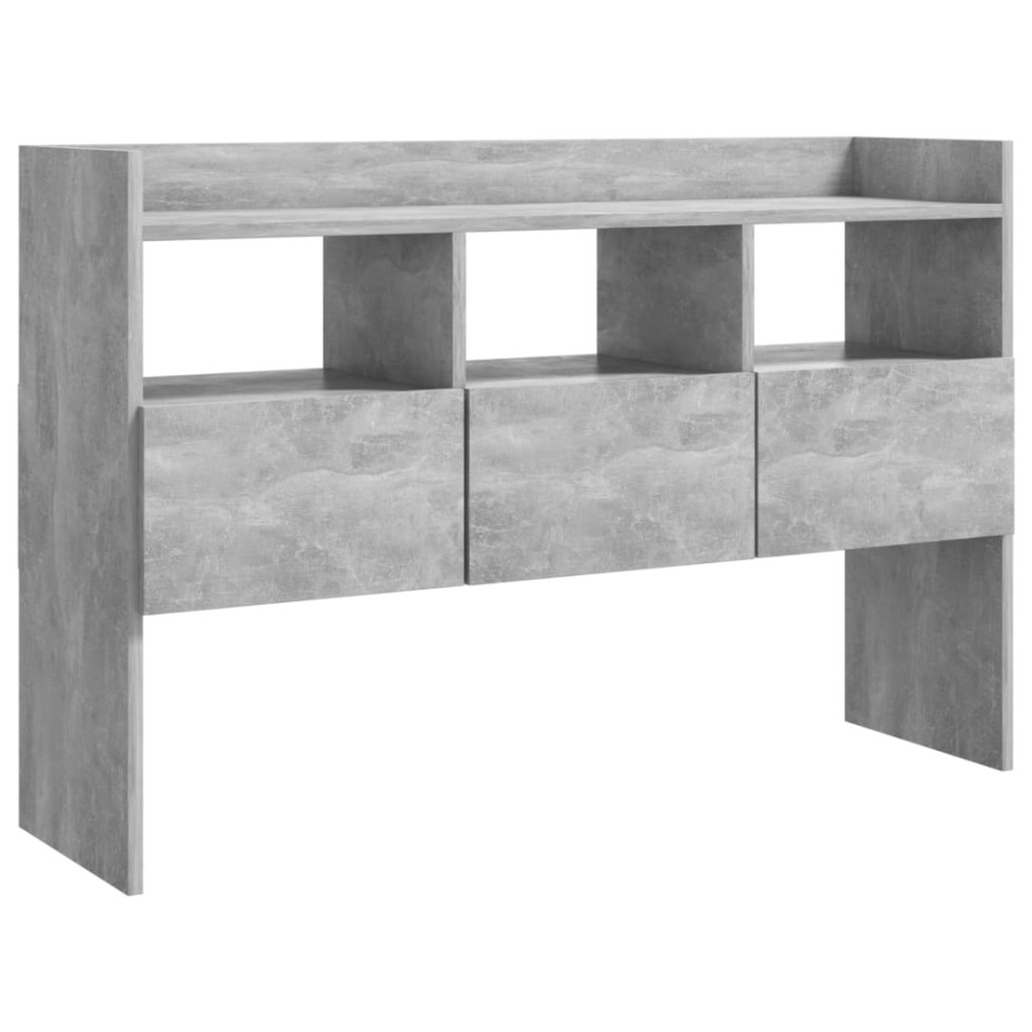 Aparador de madera contrachapada gris hormigón 105x30x70