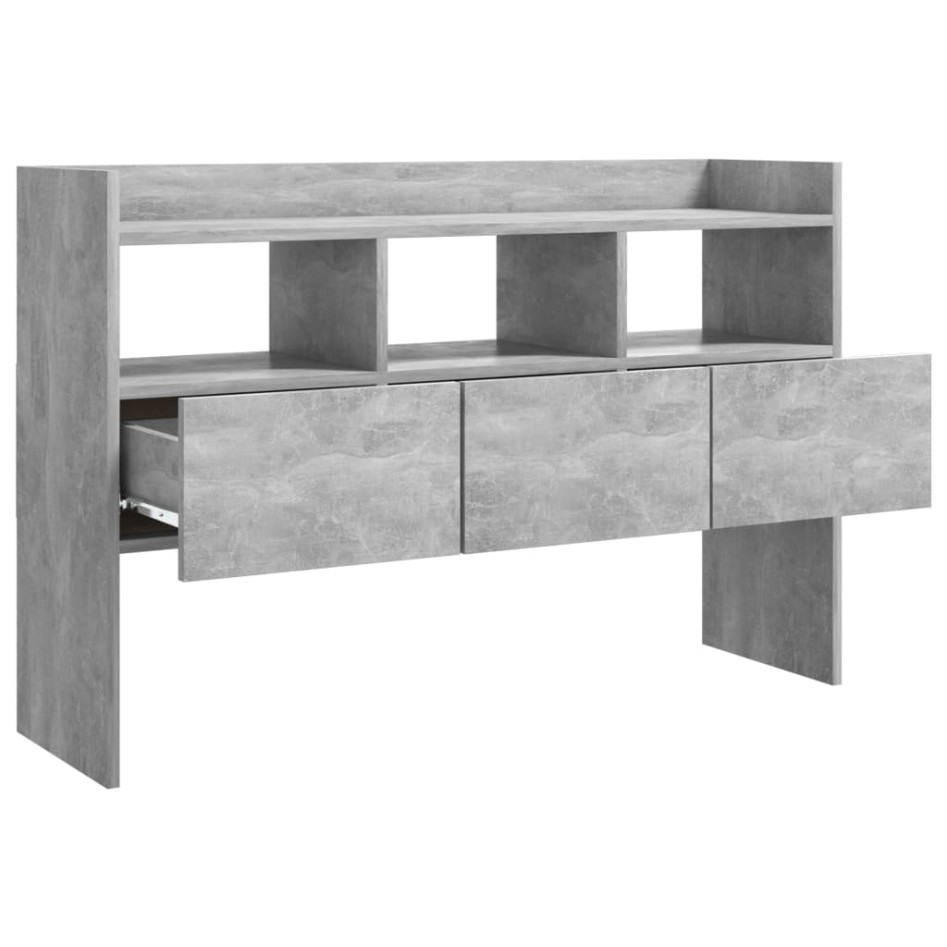 Aparador de madera contrachapada gris hormigón 105x30x70