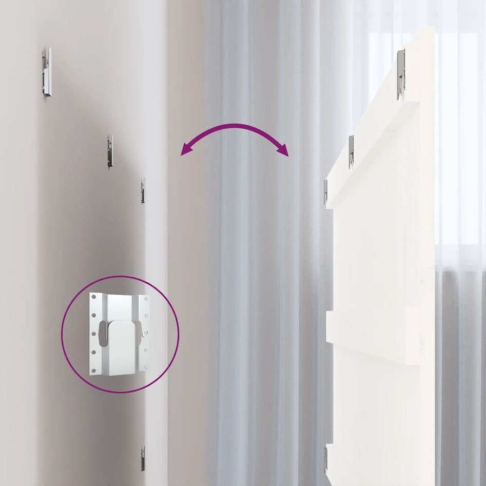 Cabecero de cama pared madera maciza pino blanco 127,5x3x60