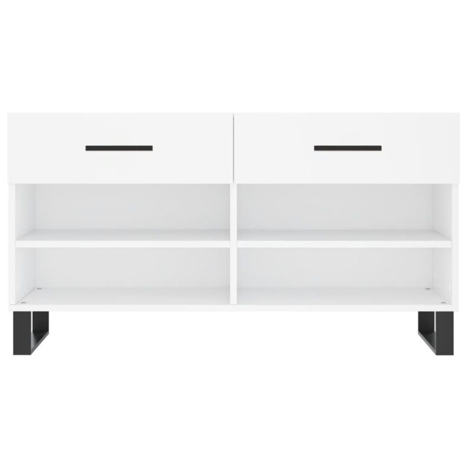 Banco zapatero madera de ingeniería blanco 102x35x55