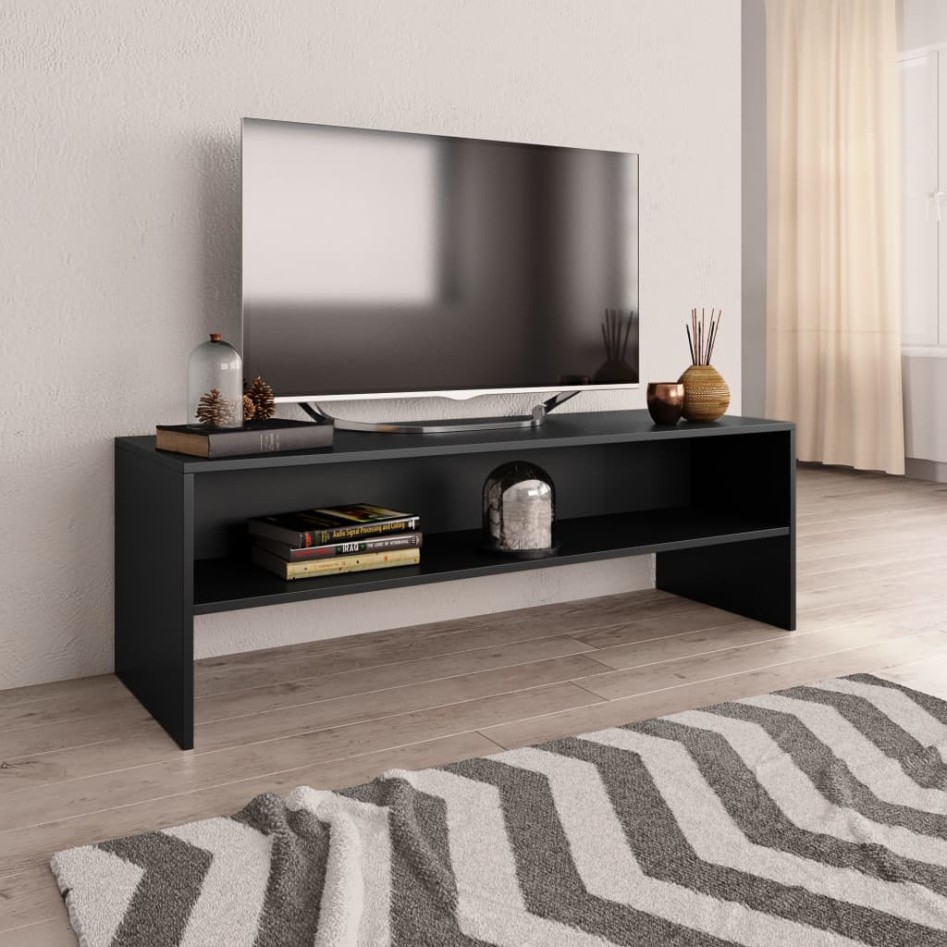 Mueble para TV madera contrachapada negro 120x40x40