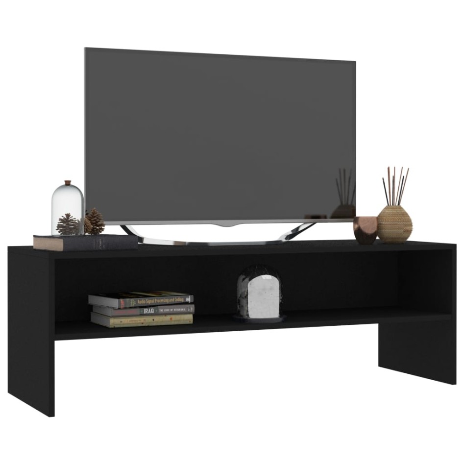Mueble para TV madera contrachapada negro 120x40x40