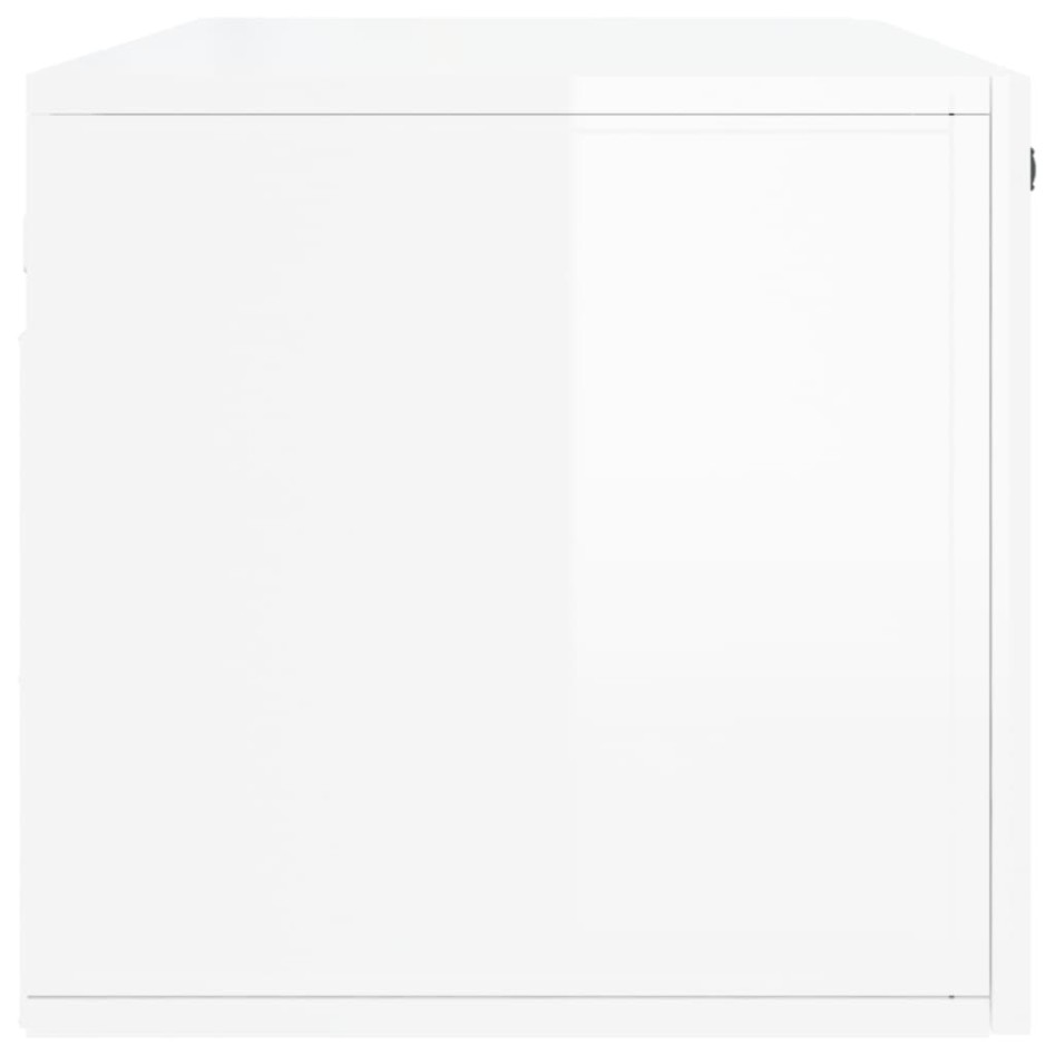 Armario de pared madera ingeniería blanco brillo 100x36,5x35