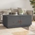Mesa de centro de madera maciza de pino gris 80x50x35