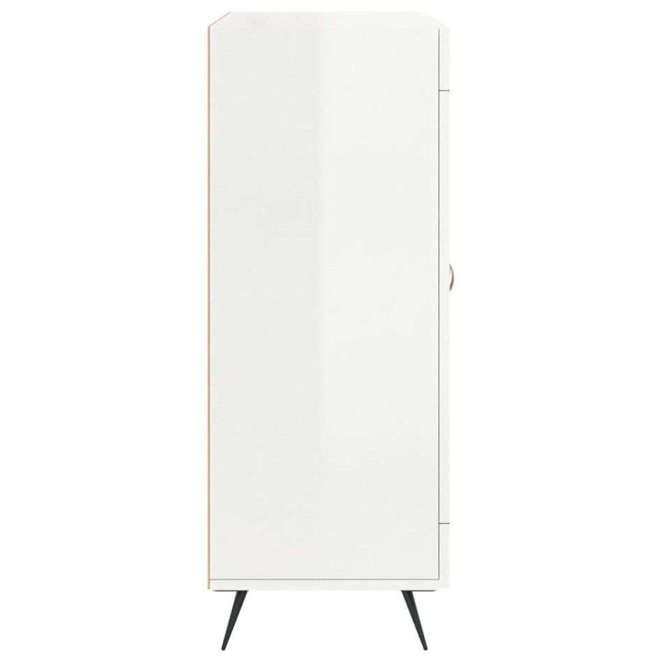 Aparador de madera contrachapada blanco brillante 69,5x34x90