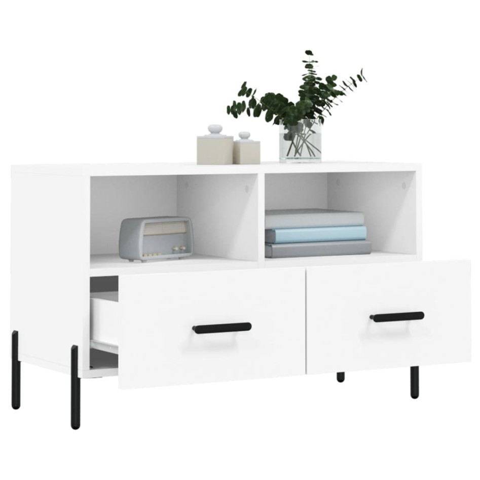 Mueble para TV madera contrachapada blanco 80x36x50