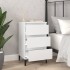 Mesita de noche madera contrachapada blanca 40x35x70