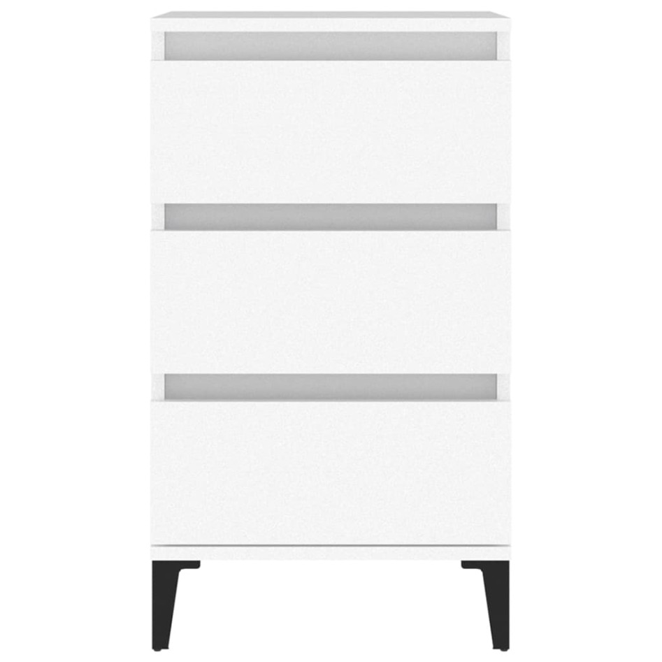 Mesita de noche madera contrachapada blanca 40x35x70