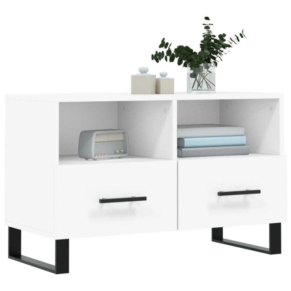 Mueble para TV madera contrachapada blanco 80x36x50