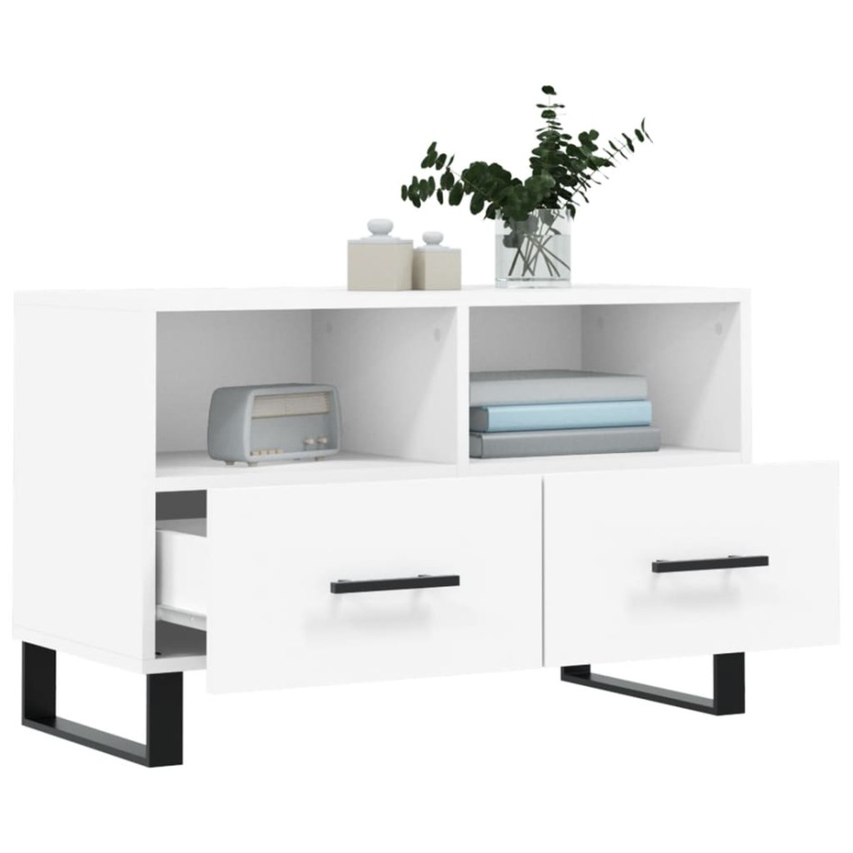 Mueble para TV madera contrachapada blanco 80x36x50