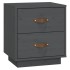 Mesita de noche madera maciza de pino gris 40x34x45
