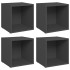 Muebles para TV 4 uds madera contrachapada gris 37x35x37