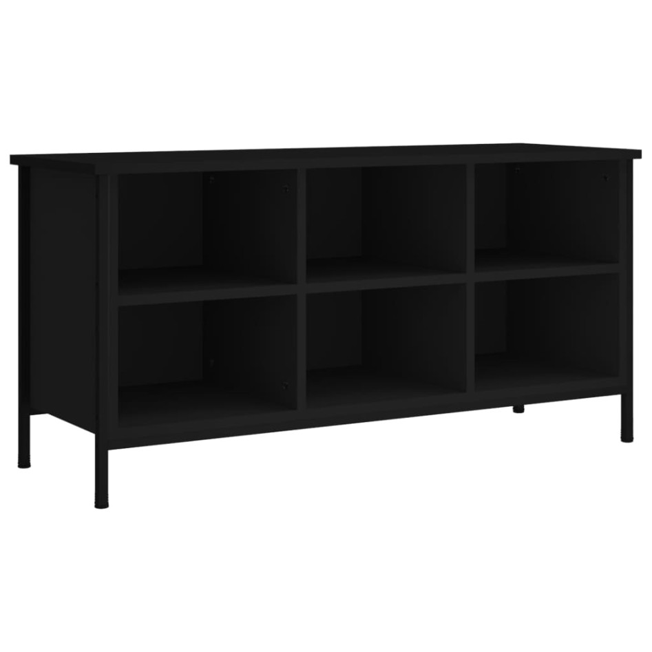 Mueble zapatero madera contrachapada negro 100x35x50