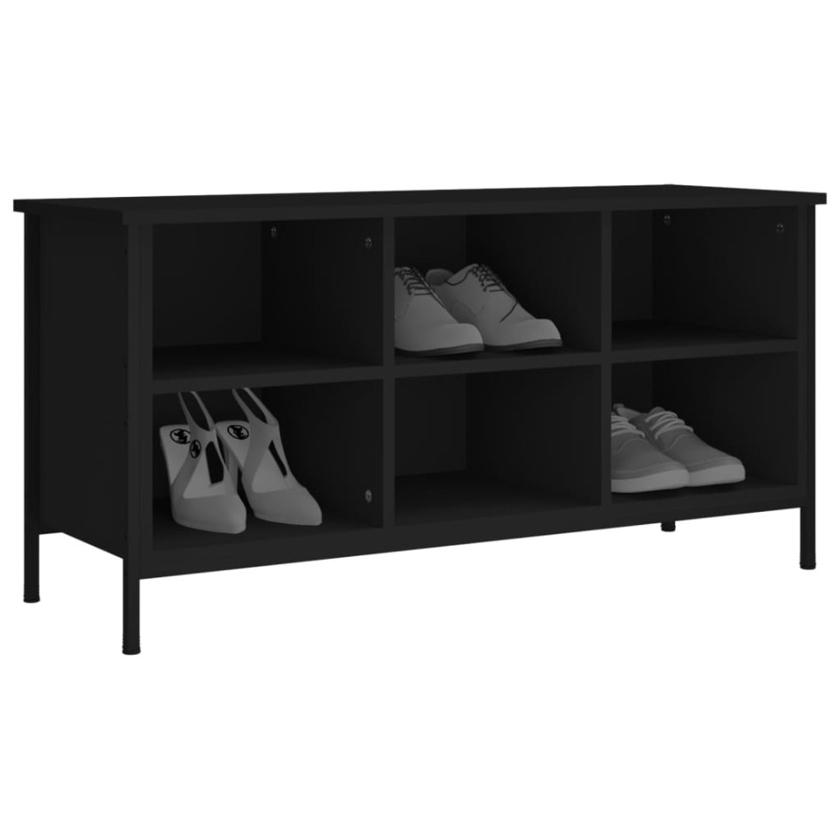 Mueble zapatero madera contrachapada negro 100x35x50