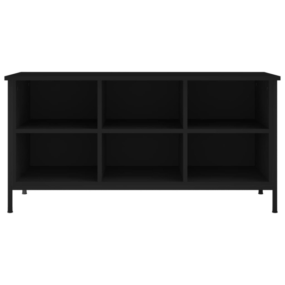 Mueble zapatero madera contrachapada negro 100x35x50