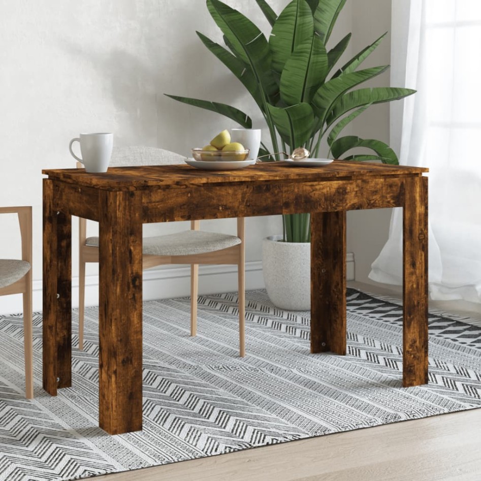 Mesa de comedor madera de ingeniería roble ahumado 120x60x76