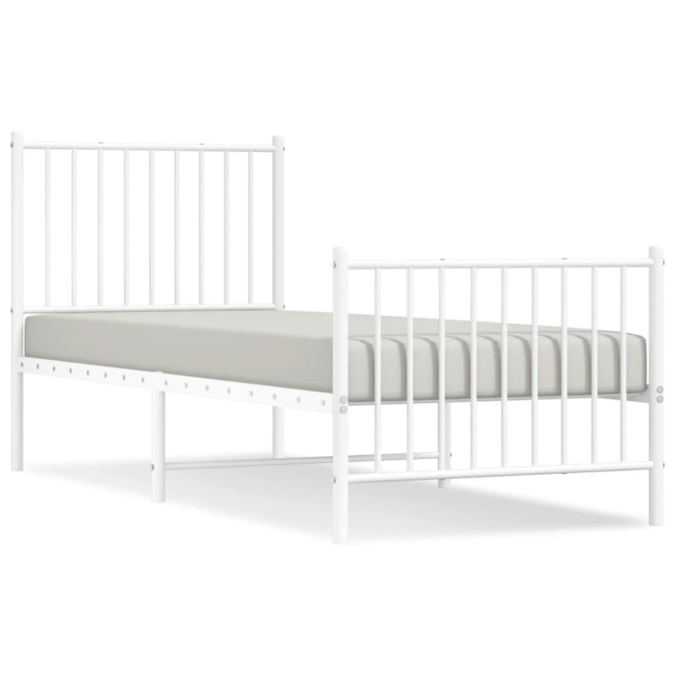 Estructura cama sin colchón con estribo metal blanco 80x200