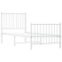 Estructura cama sin colchón con estribo metal blanco 80x200