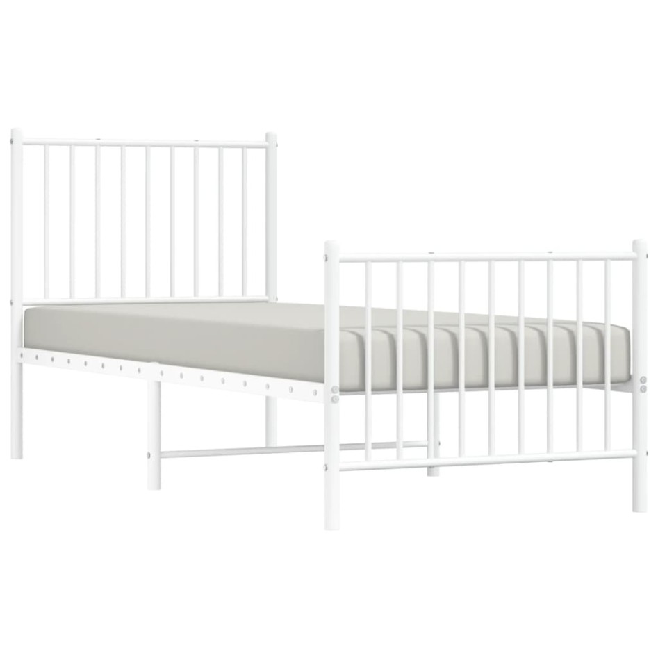 Estructura cama sin colchón con estribo metal blanco 80x200