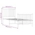 Estructura cama sin colchón con estribo metal blanco 80x200